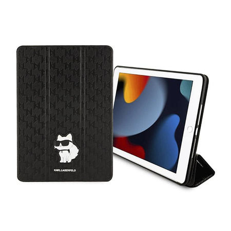 Karl Lagerfeld Folio Magnet Allover Saffiano Monogram NFT Choupette - Etui iPad 10.2" (2021-2019) (Czarny)