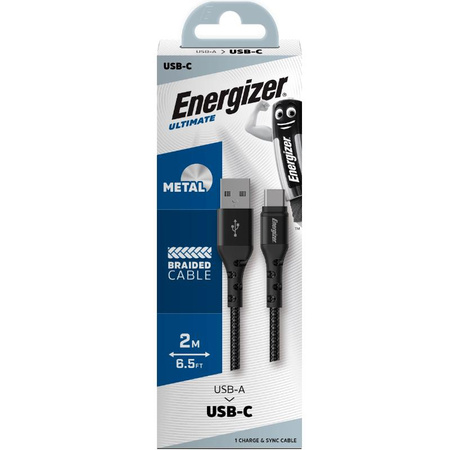Energizer Ultimate - Propojovací kabel USB-A na USB-C 2 m (černý)