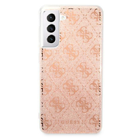 Guess 4G Glitter - pouzdro pro Samsung Galaxy S21 FE (růžové)