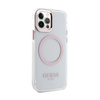 Guess Metal Outline MagSafe - iPhone 12 / iPhone 12 Pro Tasche (Transparent / Pink)