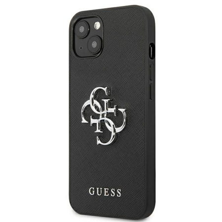 Pouzdro Guess Saffiano 4G Big Silver Logo - iPhone 13 Mini (černé)