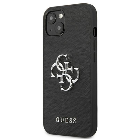 Pouzdro Guess Saffiano 4G Big Silver Logo - iPhone 13 (černé)