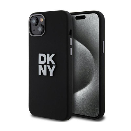 DKNY Liquid Silicone Metal Logo - pouzdro pro iPhone 15 / 14 / 13 (černé)