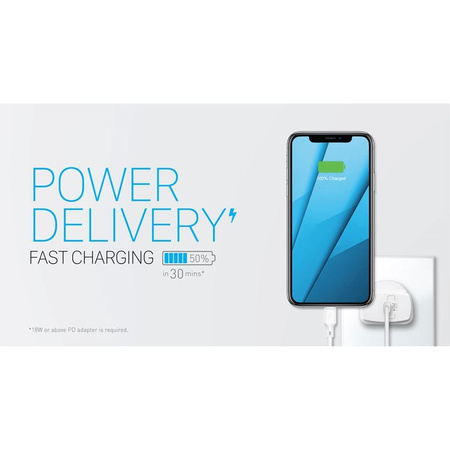 Momax Zero - USB-C (Power Delivery Fast Charging 3A) zu Lightning MFi Anschlusskabel 1,2 m (Weiß)