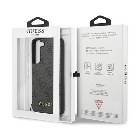 Kolekce Guess 4G Charms - pouzdro pro Samsung Galaxy S23+ (šedé)