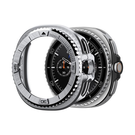Spigen Bezel Tune Pro Pilot - Case / Protective Bezel for Samsung Galaxy Watch 8 Classic 46 mm (Silver)