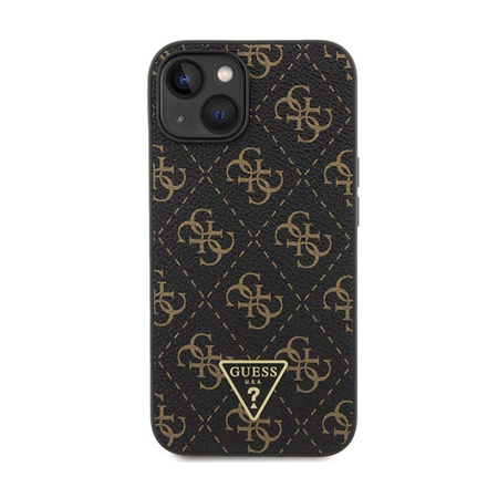 Guess 4G Triangle Metal Logo - Hülle für iPhone 15 Plus (Schwarz)