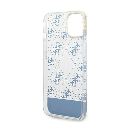 Guess 4G Stripe Script Logo Galvanizált minta - iPhone 14 tok (kék)