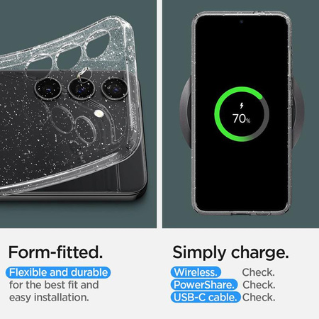 Spigen Liquid Crystal Glitter - Etui pour Samsung Galaxy S24 (Transparent)