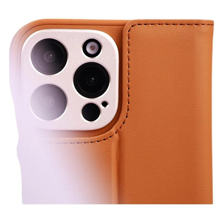 Moshi Overture MagSafe - Bőr 3 az 1-ben flip tok iPhone 16 Pro készülékhez (karamellbarna)