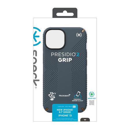Speck Presidio2 Grip - Coque antidérapante pour iPhone 14 / iPhone 13 (Charcoal / Cool Bronze / Slate)