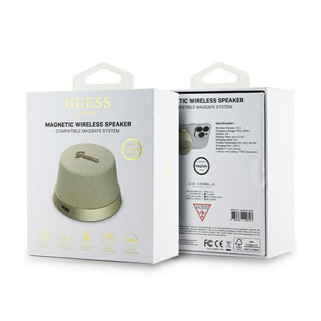 Guess Magnetic Script Metal Logo - Enceinte Bluetooth V5.3 (Or)