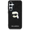 Karl Lagerfeld Leather Monogram Pin Logo Karl Head - Samsung Galaxy S25 Case (black)