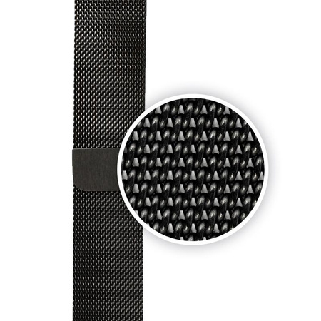 Crong Milano Steel - Bracelet en acier inoxydable pour Apple Watch 44/45/46/49 mm (noir)