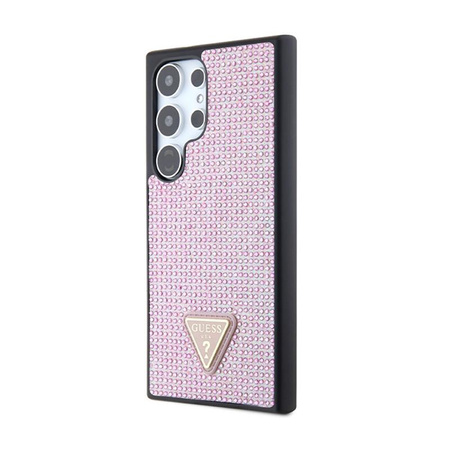 Guess Rhinestone Triangle - pouzdro pro Samsung Galaxy S24 Ultra (růžové)