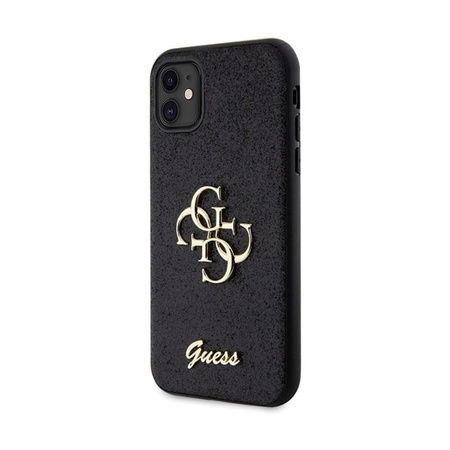 Guess Glitter Script Big 4G - iPhone 11 Tasche (schwarz)