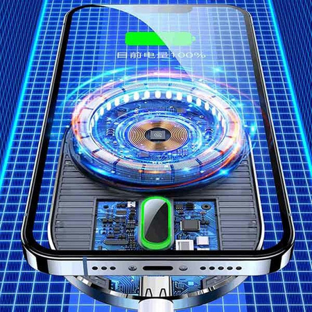 USAMS US-CD170 - Magnetische Autohalterung mit kabellosem 15-W-Laden (schwarz)