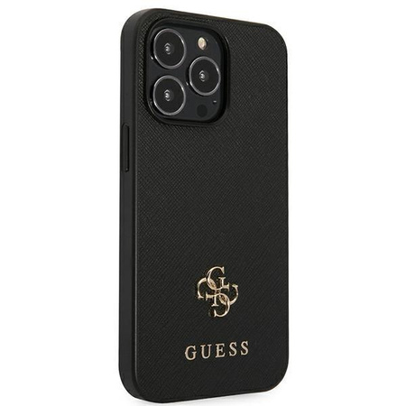 Guess Saffiano 4G Small Metal Logo - Coque iPhone 13 Pro (noir)