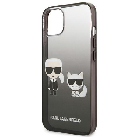 Karl Lagerfeld Gradient Ikonik Karl & Choupette - pouzdro pro iPhone 13 (černé)