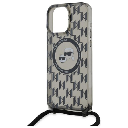 Karl Lagerfeld IML Crossbody Monogram Karl & Choupette Head MagSafe Case - iPhone 16 Pro Max Case (noir)