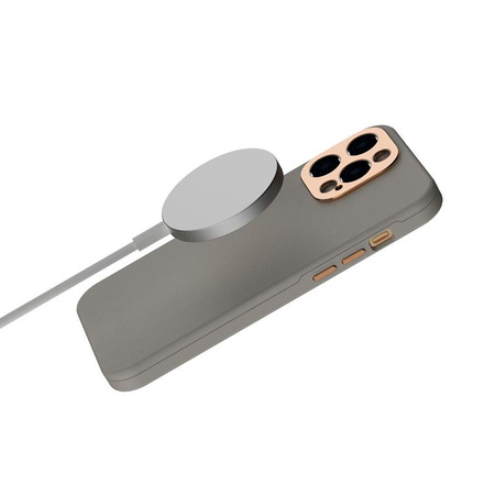Moshi Napa Slim MagSafe - kožené pouzdro pro iPhone 14 Pro (Serene Gray)