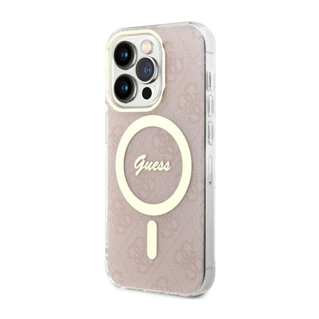 Guess 4G MagSafe - Étui pour iPhone 14 Pro (rose)