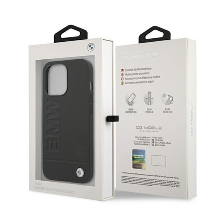 BMW Signature Logo Imprint - Etui iPhone 13 Pro Max (Czarny)