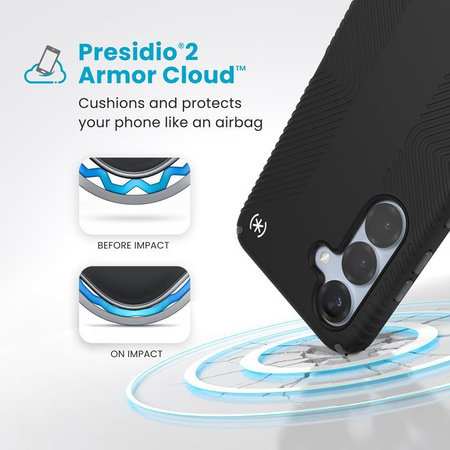 Speck Presidio2 Grip - pouzdro pro Samsung Galaxy S25 / S24 (černé/skleněné/bílé)