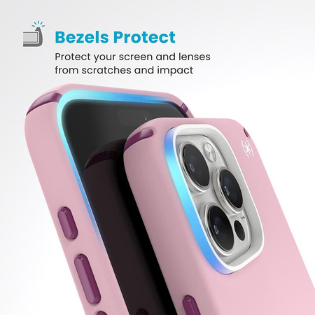 Speck Presidio2 Pro ClickLock & MagSafe - Coque pour iPhone 16 Pro Max (Wednesday Pink / Boysenberry Purple / White)
