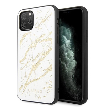 Guess Marble Glass Gold Glitter - Coque iPhone 11 Pro Max (blanc)