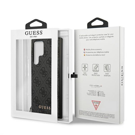 Guess 4G Charms Collection - Etui Samsung Galaxy S22 Ultra (szary)