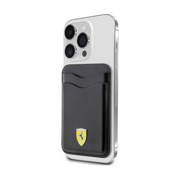 Ferrari Wallet Cardslot MagSafe Leather 2023 - Magnetická peněženka (černá)