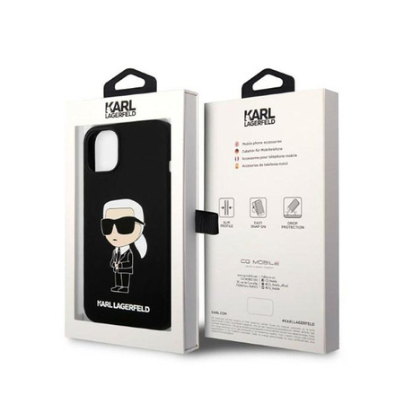 Karl Lagerfeld Silicone NFT Ikonik - Hülle für iPhone 14 Plus (Schwarz)