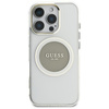 Guess IML fém színű kör klasszikus logós MagSafe - tok iPhone 16 Pro Max készülékhez (szürke)