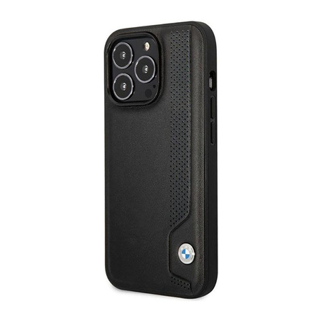 BMW Leather Blue Dots - Coque pour iPhone 14 Pro (noir)