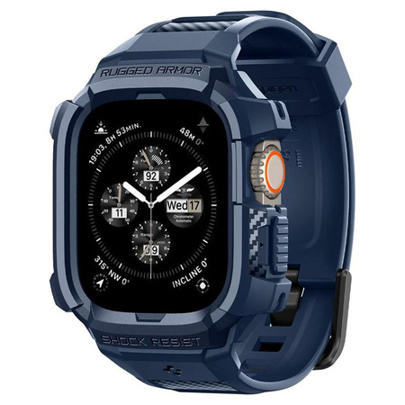 Spigen Rugged Armor Pro - Armband mit Gehäuse für Apple Watch Ultra 49 mm (Marineblau)