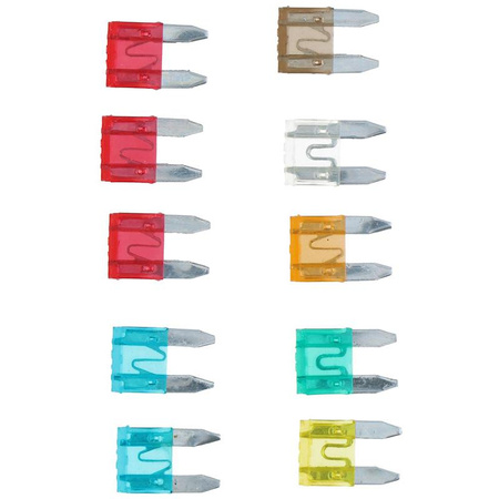 Bezpieczniki Samochodowe 30a 25a 20a 15a 10a Zestaw Dunlop 10 Szt.