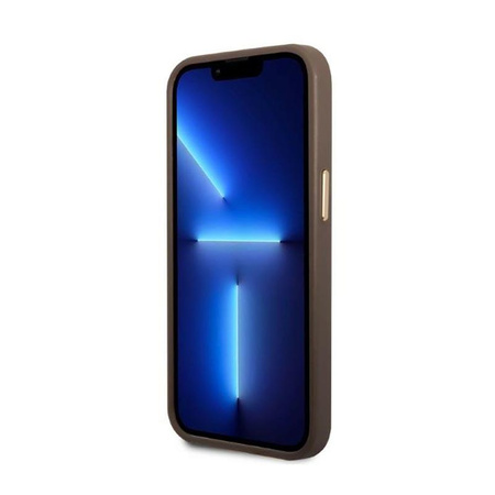 Guess 4G Logo Plate MagSafe - Etui iPhone 13 Pro (brązowy)