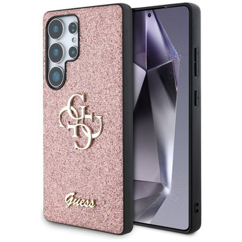 Guess Fixed Glitter Big 4G Metal Logo - Hülle für Samsung Galaxy S25 Ultra (rosa)