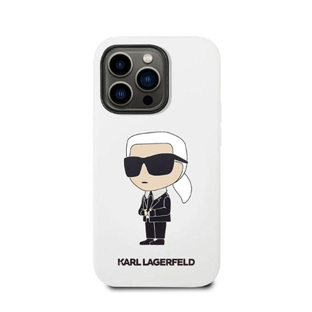 Karl Lagerfeld Silikonové pouzdro NFT Ikonik - iPhone 14 Pro (bílé)