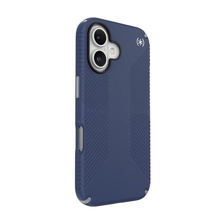 Speck Presidio2 Grip - Coque pour iPhone 16 (Bleu côtier / Gris poussière / Blanc)