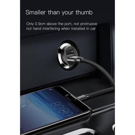 Baseus Grain - Autoladegerät 2 x USB, 5 V / 3,1 A (schwarz)