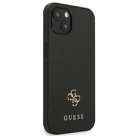 Guess Saffiano 4G Small Metal Logo - Étui pour iPhone 13 (noir)