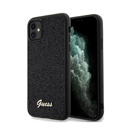 Guess Disco Metal Script - Coque iPhone 11 (noir)