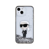 Karl Lagerfeld Liquid Glitter Iconic - pouzdro pro iPhone 15 (průhledné)