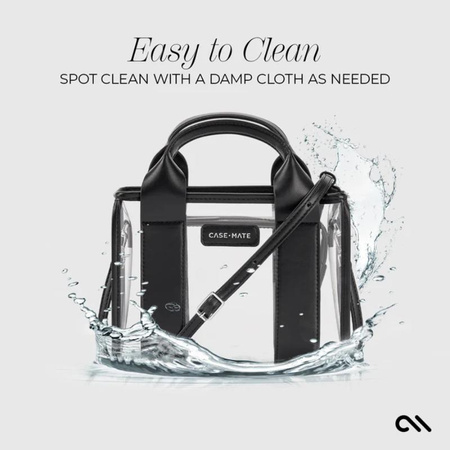 Case-Mate Micro Tote Bag - Waterproof Shoulder Bag (Midnight Black/Clear)