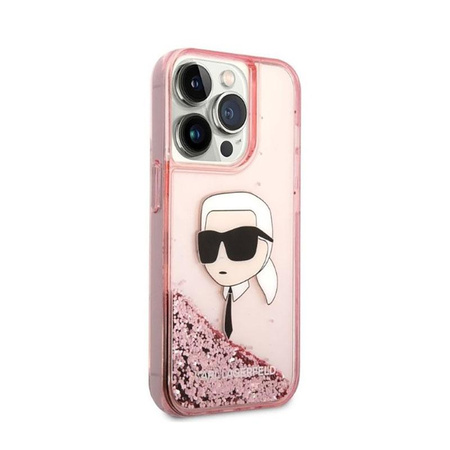 Karl Lagerfeld Liquid Glitter NFT Karl's Head - iPhone 14 Pro Max Case (pink)