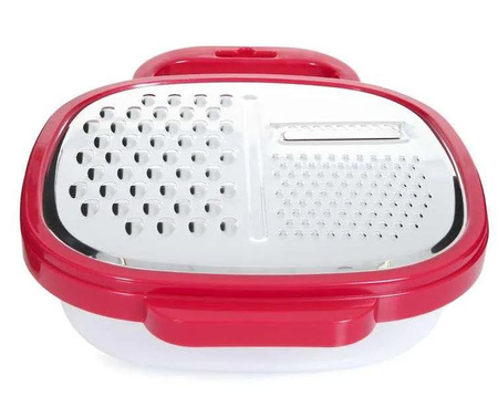 Alpina - Multifunktionsreibe mit Behälter (rot)