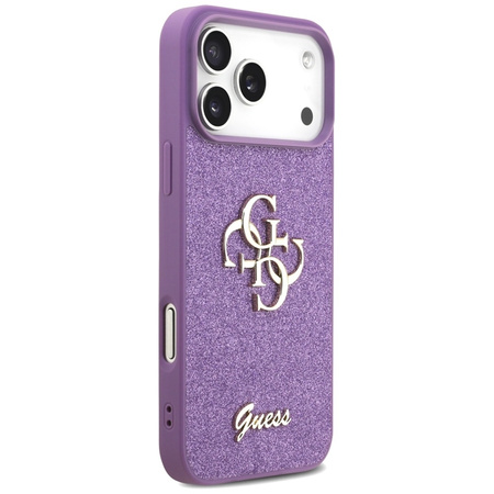 ETUI DO IPHONE 17 PRO MAX GUESS ORYGINALNE FIOLETOWE BROKATOWE MODNE CASE