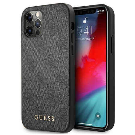 Guess 4G Metal Gold Logo - Coque iPhone 12 Pro Max (grise)